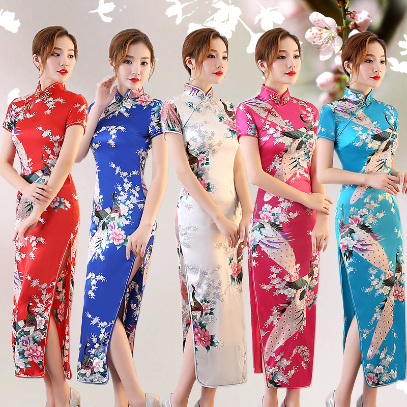 Plus-Size Long Cheongsam for Women, Summer 2026, Extra Large Size for Dance Performances, Model Catwalks, Male Cross-Dressing, Student Cheongsam Plus-Size Long Cheongsam for Women, Summer 2026, Extra Large Size for Dance Performances, Model Catwalks, Male Cross-Dressing, Student Cheongsam