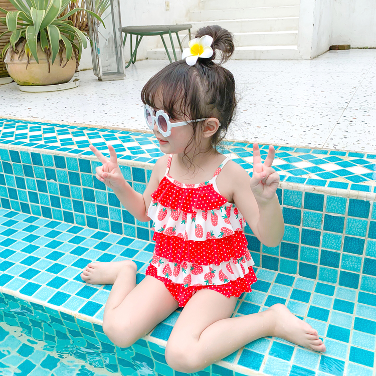 Girl Swimsuit Baby Princess Skirt Style 2021 New South Korea Ins Baby Baby Swimsuit Woman 3-year-old