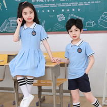 Kindergarten garden dress summer cotton pupil school uniform suit for childrens clothes short sleeve summer graduation suit