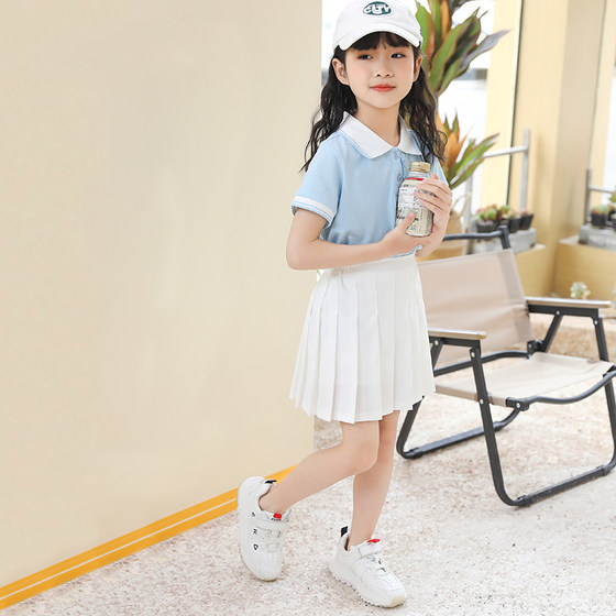 女童半身裙2025春夏新款女孩裙子百搭百褶裙儿童表演黑色白色短裙