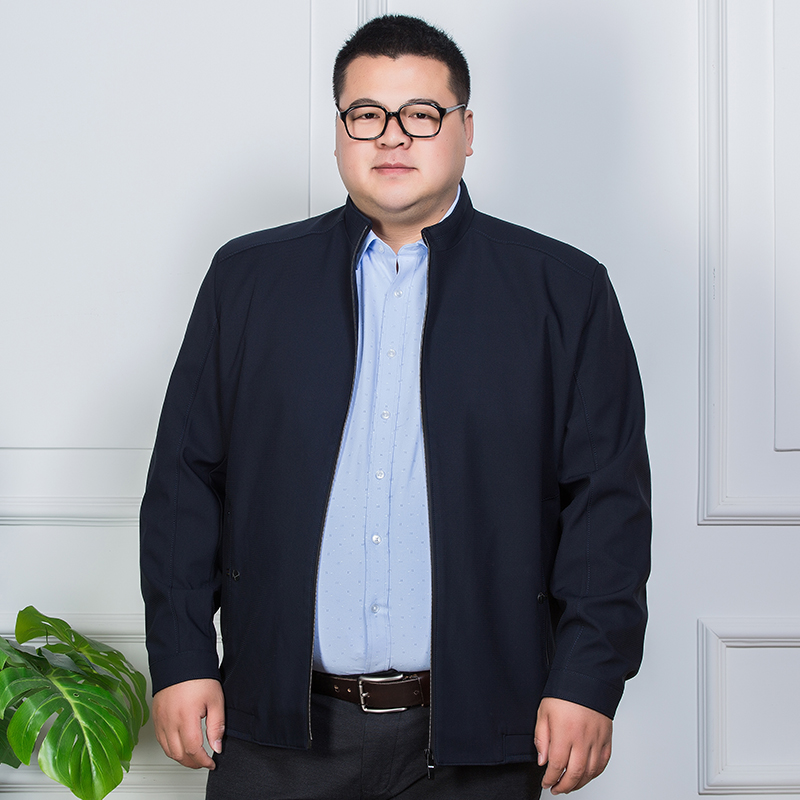Mùa thu đông nam áo khoác oversized cỡ trung niên cộng với phân bón để tăng thêm chất béo áo béo béo cho bố áo khoác blazer