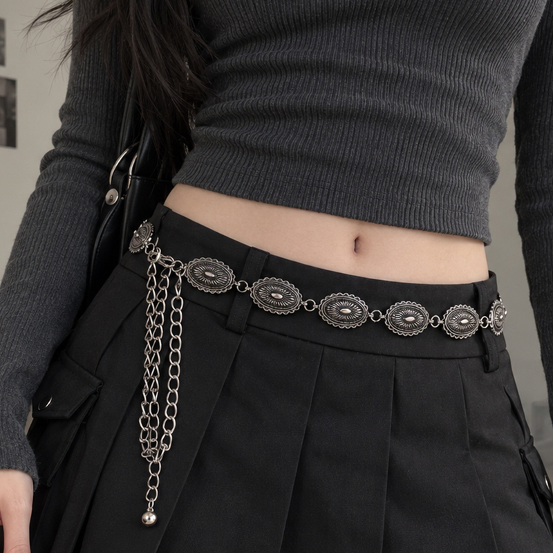 Silver Waist Chain with a Unique Design, Vintage Accessory That Can Be Paired with Dresses, 2026 New Belt with a Simple and High-End Feel Silver Waist Chain with a Unique Design, Vintage Accessory That Can Be Paired with Dresses, 2026 New Belt with a Simple and High-End Feel