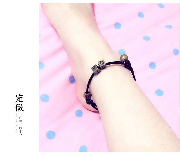 DIY tùy chỉnh thư vòng chân nữ dây đỏ thủ công đen đơn giản vòng đeo mắt cá chân nam cá tính thời trang Nhật Bản và trang sức sinh viên Hàn Quốc lắc chân