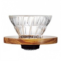 HARIO Japan imported heat-resistant glass V60 olive wood filter Cup hand-punched coffee cup VDG-01-02-OV