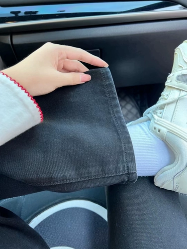 Черные джинсы, осенние брендовые штаны, большой размер, высокая талия, оверсайз, свободный прямой крой