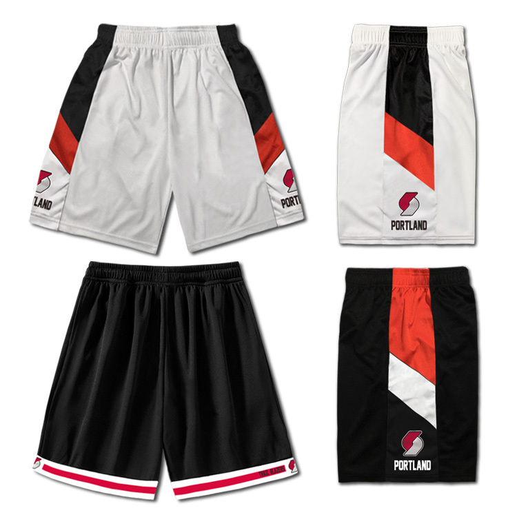 Lillard No. 0 Trail Blazers Basketball Shorts Sports Running Fitness Unisex Training Shorts Quick-Drying Breathable 5-Point Shorts