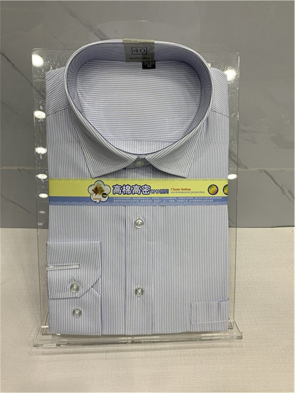 Mingshengyuan Promotional Brand Work Shirt for Men, Large Size, Business Style, Blue Vertical Stripes, All-Season Long-Sleeve Shirt