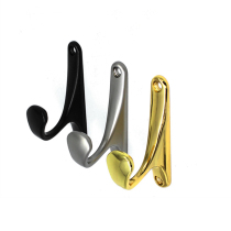 European adhesive hook single simple Sophia hook Nordic bedroom coat hook black wall wardrobe champagne color