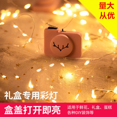 Happy Birthday Music Proposal Light String Song Holiday Bouquet Gift Box Lights up When Opened Copper Wire String Lights Small Colorful Lights