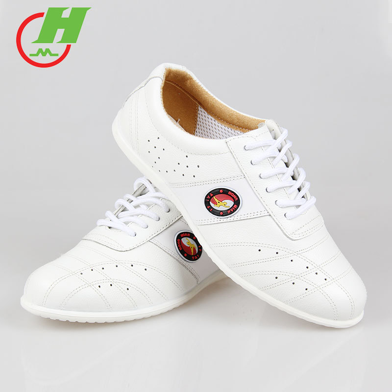 Tai Chi Shoes Head Layer Soft Bull Leather Kung Fu Shoes Martial Arts Practice Shoes Men And Women Sneakers Breathable Summer Mesh