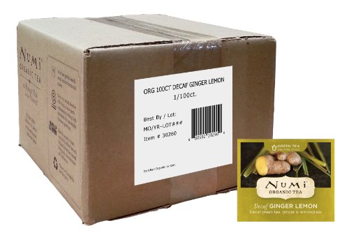 Nui Organic tea Decaf Ginger Lemon 100 Count Box