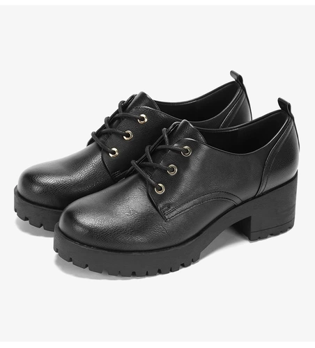 Daphne/达芙妮 Осень Новая кружевная круглая рубашка Deep Retro Retro Leather Shoute для женщин 1017404075