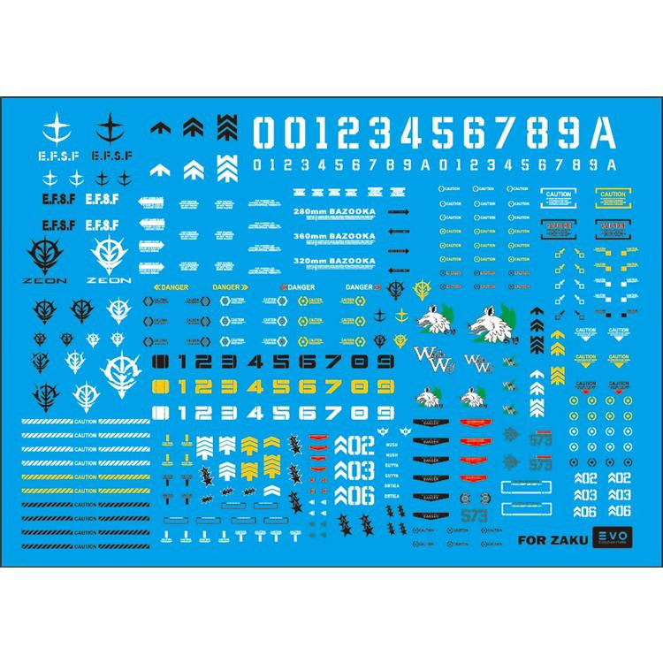(STM) Zaku High Mobility Type Zaku Black Three Stars (Full Series) Universal Logo Special Water Sticker