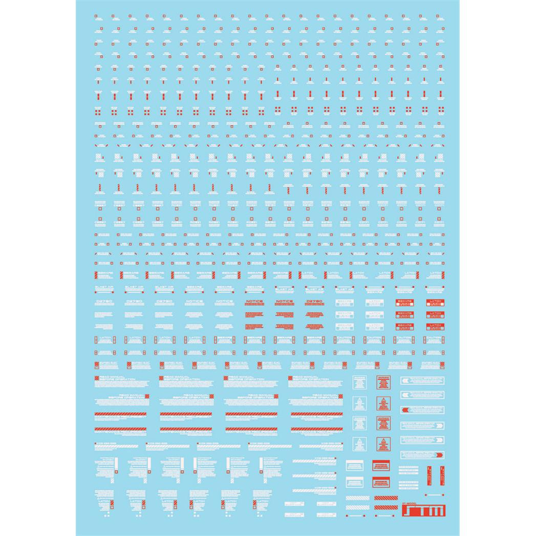 (STM) MG RB01 HIQ Style (General Warning Department) Special Water sticker (fluorescent red white)