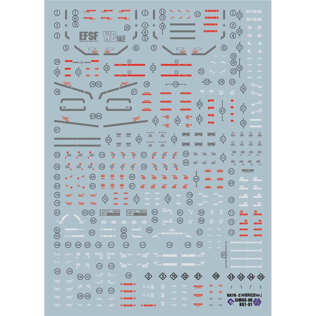 (STM) MG 1:100 GTO Gundam RX-78-2 Yuanzu up to (40 annual) dedicated water patch