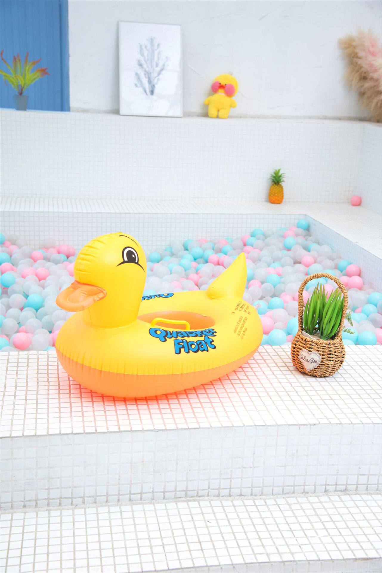 B.Duck, милый плавательный круг, увеличенная толщина, защита от опрокидывания 