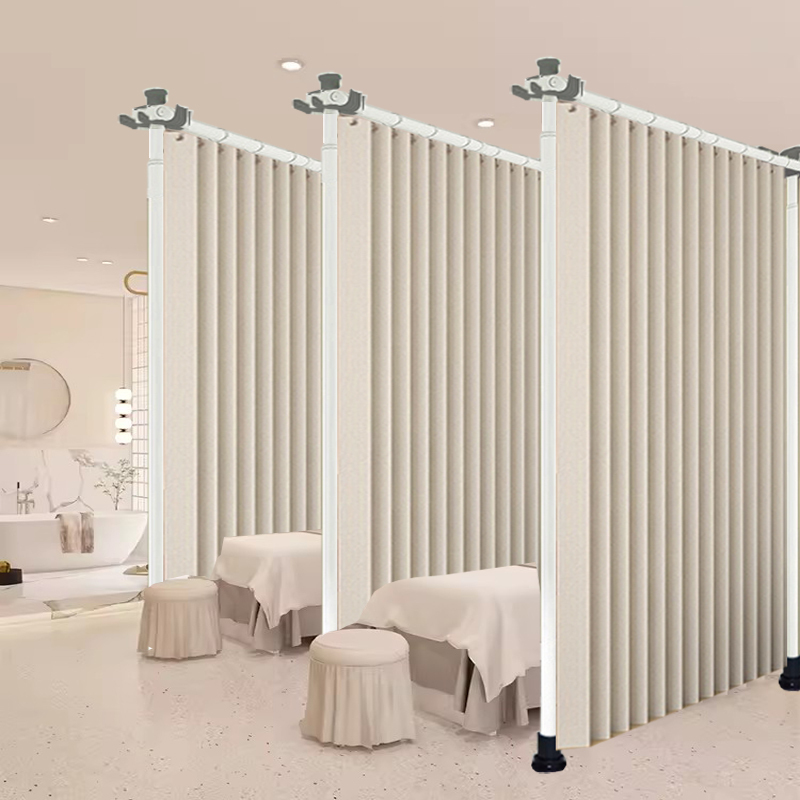 No-Drill L-Shaped U Beauty Salon Health Center Therapy Bed Manicure Screen Partition Curtain Rod Curtain Support Frame