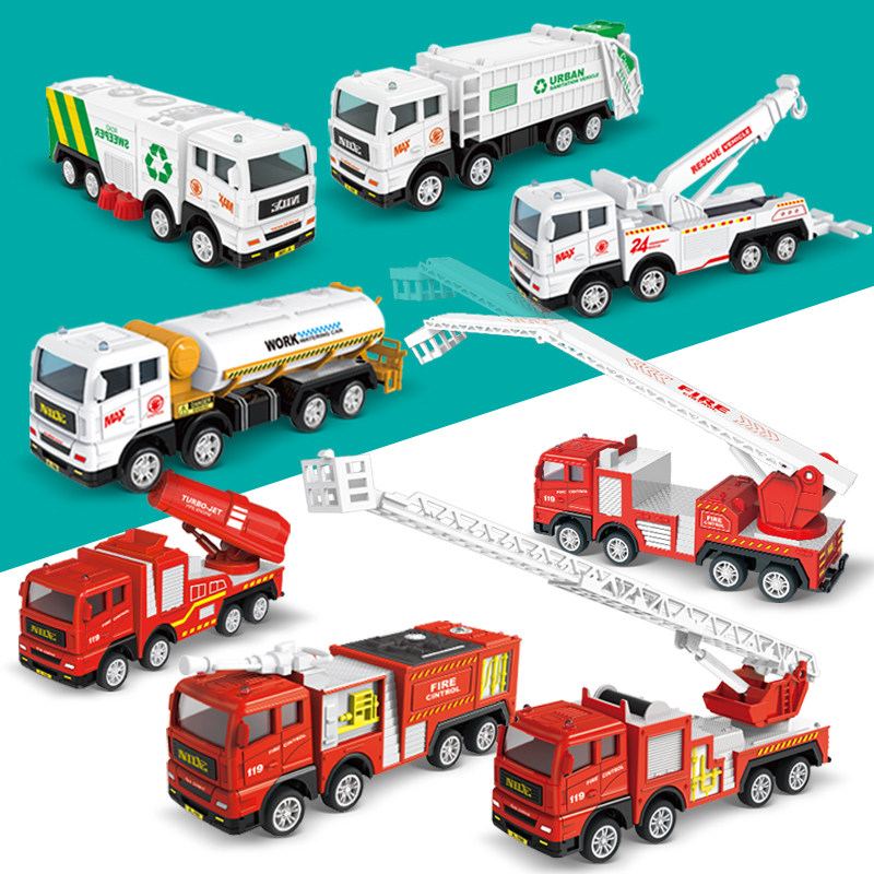 Inertia Fire Truck Cleaning Car Rubbish Truck Taxiing Model Children Baby Boy Toy 61 Birthday Gift