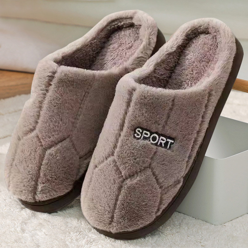 Cotton Slippers for Women in Autumn and Winter, Indoor Home Slippers, Warm and Cute, Household Couple Cotton Slippers, Non-Slip Men's Slippers