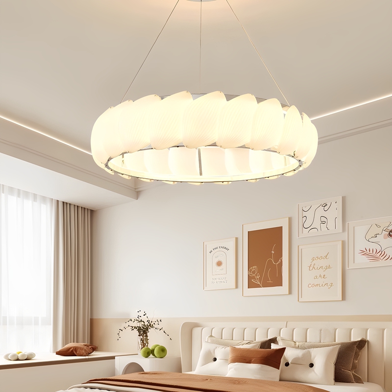 Japanese-Style Minimalist Shell Chandelier for Living Room, Circular Dining Room, Home, Guesthouse, French-Style Feather Designer Bedroom Lighting Japanese-Style Minimalist Shell Chandelier for Living Room, Circular Dining Room, Home, Guesthouse, French-Style Feather Designer Bedroom Lighting