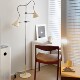 Vintage French-Style Cream-Colored Double Fish Floor Lamp for Living Room, Bedroom, Bedside, Study, Adjustable, Simple Retro Atmosphere Lamp
