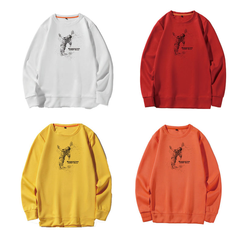 Long sleeve thick cotton T men's and women badminton clothing cultural shirt sports custom club autumn and winter T-shirt warm team uniform New