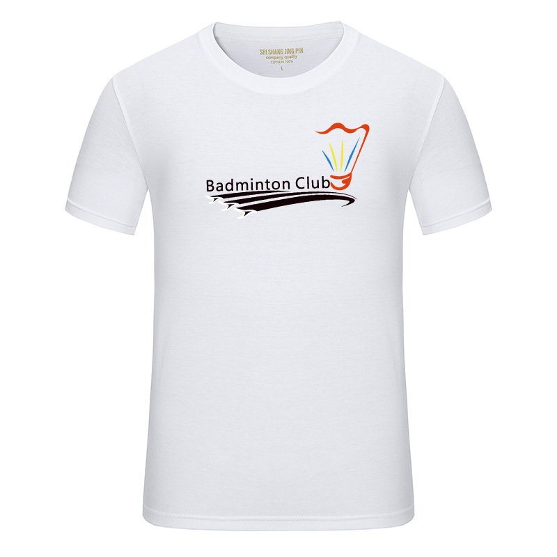Pure cotton badminton T-shirt short sleeve shirt sports casual collar match suit for men and women customized