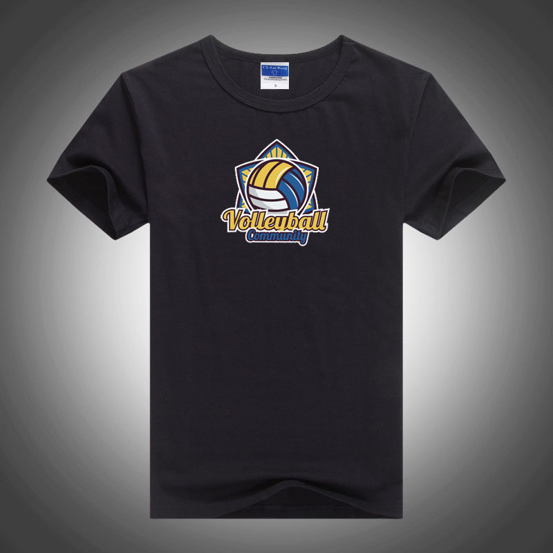 Multi-color volleyball T-shirt pure cotton short sleeve spring summer dress perimeter custom culture shirt sports ball jacket for men and women training