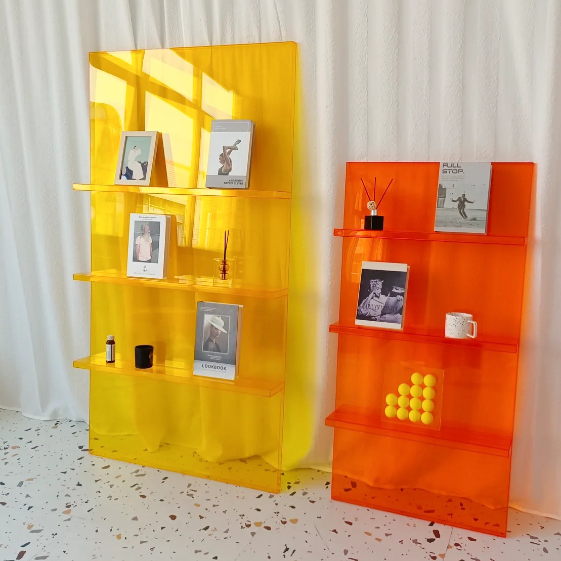 Klein Blue Magazine Bookshelf ins Wind net red photo area arrangement Pendulum Acrylic Straight Podcast Room Residence Decoration