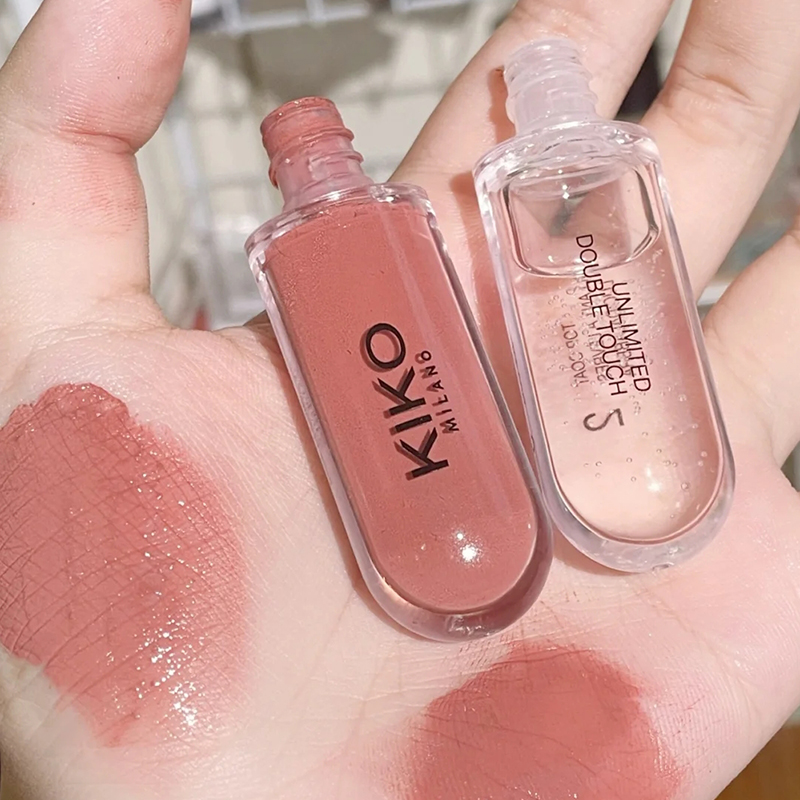 kiko double head lip glazed 103 mirror water light lip red 126 glass lip female student Milk Tea color naked klko