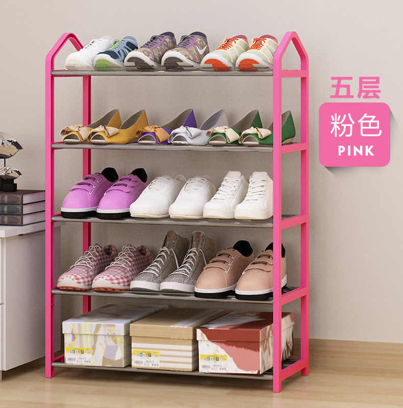 Đơn giản nhiều lớp giày giá nhà cửa chống bụi ký túc xá lưu trữ tủ giày lắp ráp không gian kinh tế không gian nhỏ kệ giày - Kệ kệ gỗ để giày