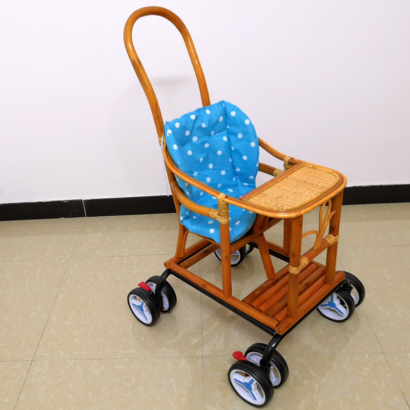 High landscape baby stroller light simple sitting summer bamboo woven baby stroller baby stroller light bamboo rattan chair