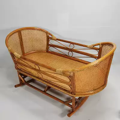 Old-fashioned cradle bamboo rattan Shaker nest old traditional handmade Newborn Baby Shaker solid wood coax baby baby sleeping artifact