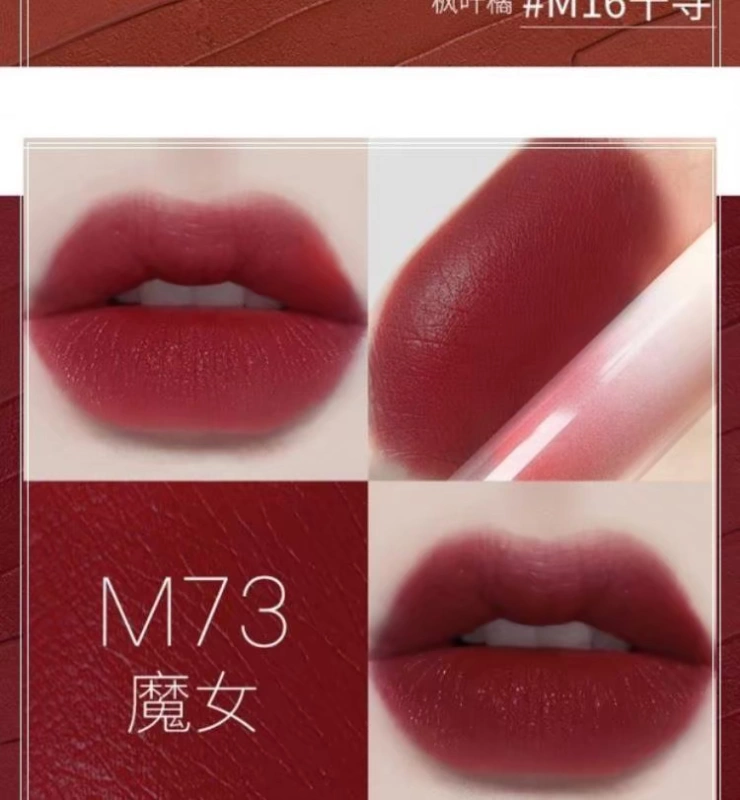 Han Xizhen Lip glaze nữ Pure velvet matte gouache m67 Venom lipstick m75 mẫu sinh viên son bóng màu trắng giá rẻ - Son bóng / Liquid Rouge