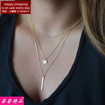 Women simple choker multi-layer necklace clavicle chain