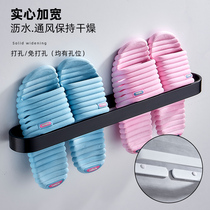 Bathroom slipper rack Bathroom shoes drain storage rack Wall-mounted punch-free toilet door rear cool shoe rack