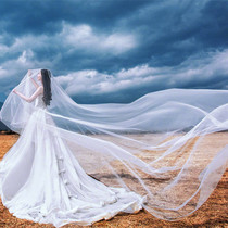 10 m super long Korean style Elegant Bride tailing tail long Photo Veil location tour wedding photography props