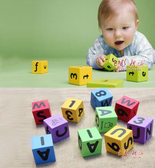 Photo studio photo children's photography photo props color English digital building blocks 100 days old children's toys