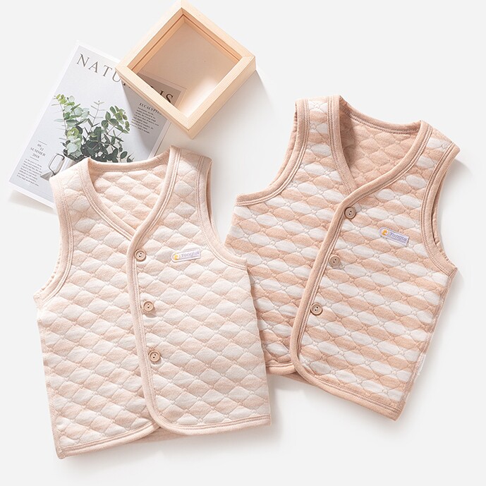 Child Thai Baby Machia Baby Spring Autumn Season Pure Cotton Boneless Warm Child Waistcoat Vest Full Cotton Waistcoat Shoulder Vest