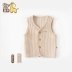 Áo phao cho bé sơ sinh mùa thu và mùa đông cotton bé cotton mỏng vest ấm vest áo gile màu be Áo ghi lê