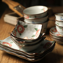 Nishida Muyu warm pottery series Japanese ceramic tableware Square Bowl long square plate rice bowl Japanese cuisine