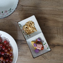 Japanese Korean tableware two-grid taste dish sub-grid small dish dish Pickles multi-grid ceramic household sauce dish