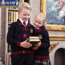 Shankaton Elementary School Uniform Class Uniform Kindergarten Uniform Green Fruit Collar Tibetan Green Knit Cardigan T206