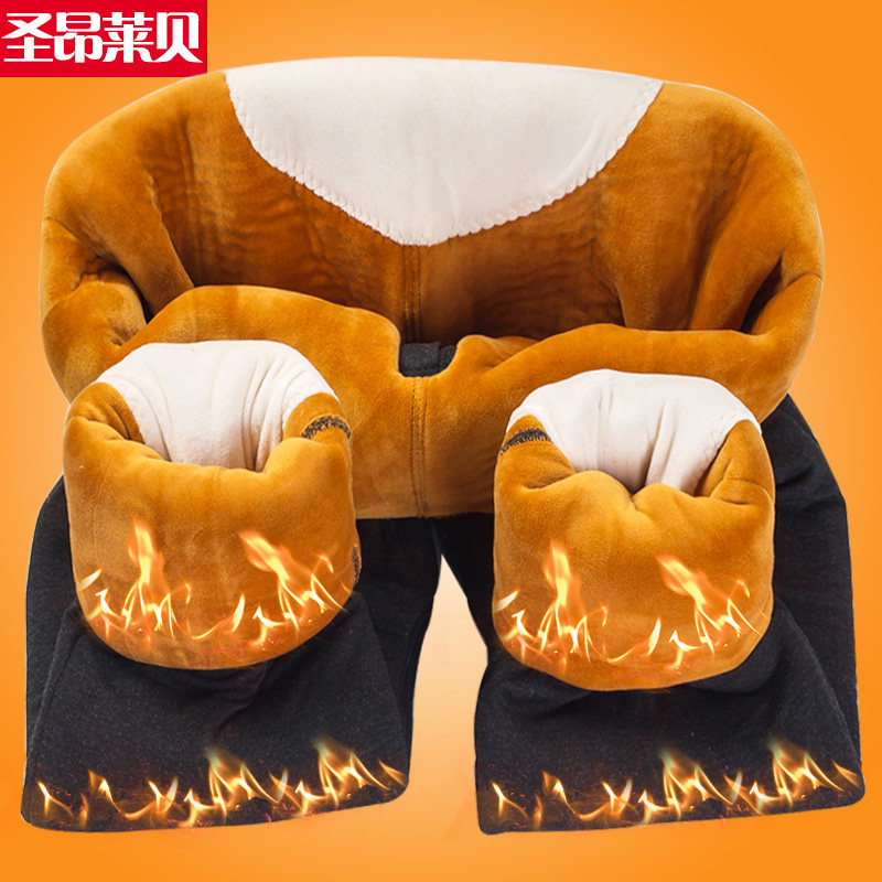 Cotton pants men's winter high waist plus velvet thickened three-layer Northeast extra thick velvet pants Slim-fit large size men's warm pants to wear inside