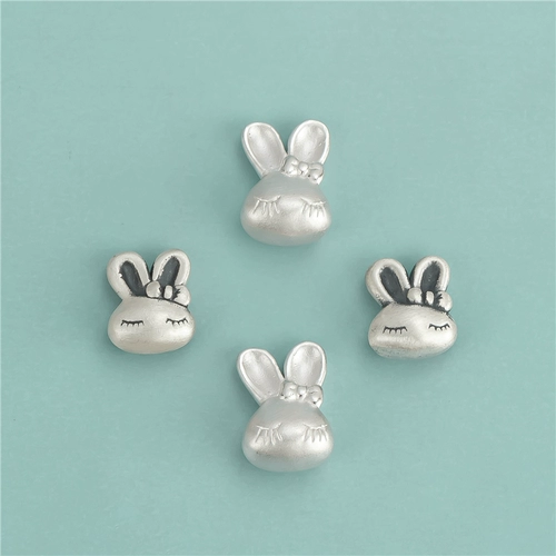 S999, серебряный браслет, оберег на день рождения, кролик, бусины с аксессуарами, ювелирный шарм, аксессуар, 3D, DIY