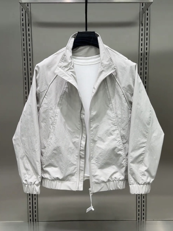 Spring Men's Cool Style Stand-Up Collar Loose Mesh Breathable Outdoor Casual Thin Jacket Korean Style Versatile Men's Coat