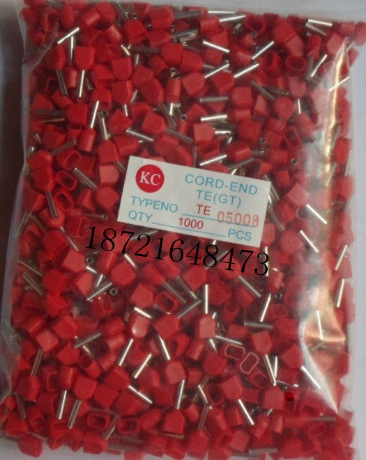 Wiring terminals TE0508 Euro-type terminals Two-line tubular terminals Small black clamp needle shaped terminal needle type