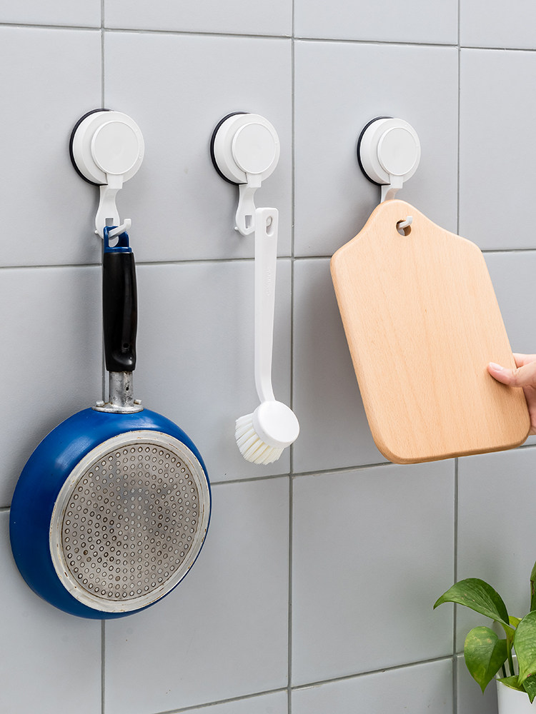 South Korea's dehub strong door rear vacuum suction cup hook waterproof seamless punch-free makeup room kitchen wall hanging