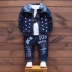 Bé trai mặc bộ đồ denim 2018 mới 1-3-4 tuổi 5 bé mùa thu Hàn Quốc phiên bản quần áo trẻ em ba bộ quần lót trẻ em Phù hợp với trẻ em