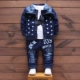 Bé trai mặc bộ đồ denim 2018 mới 1-3-4 tuổi 5 bé mùa thu Hàn Quốc phiên bản quần áo trẻ em ba bộ